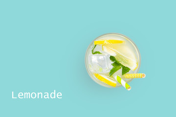 Wall Mural - Creative layout - fresh lemonade and ingredients isolated