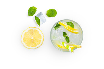 Wall Mural - Creative layout - fresh lemonade and ingredients isolated