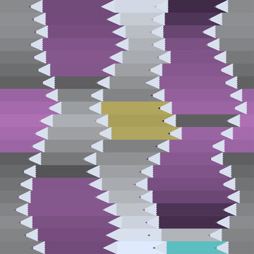 Seamless vector pattern with coloured pencils grey and lilac for wrapping, craft, textile