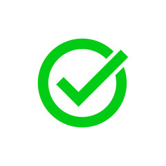 Poster - Green tick marker checkmark vector circle icon