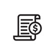 Invoice bill document vector line icon