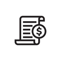 Invoice bill document vector line icon