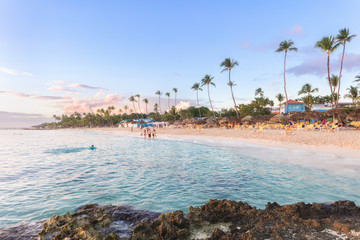 Wall Mural - Sun set at Bayahibe beach, La Romana, Dominican republic