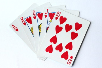 A royal flush deck of cards - poker