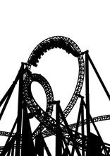 High Roller Coaster For A Ride On A White Background