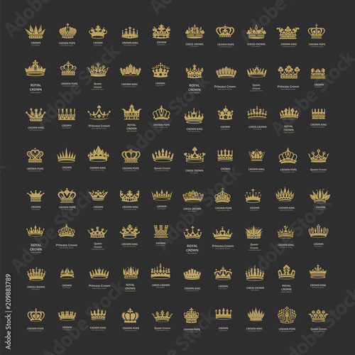 King and queen crowns symbols Tableau sur Toile