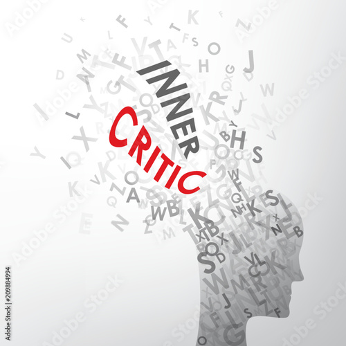 Fotomural INNER CRITIC concept typography