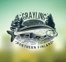 Grayling Fly Fishing Logo. The Lady Of The River