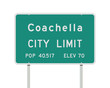 Coachella City Limits road sign