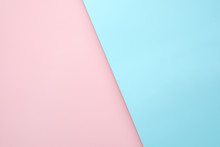 Pink And Light Blue Pastel Paper Color Cross Overlap For Background