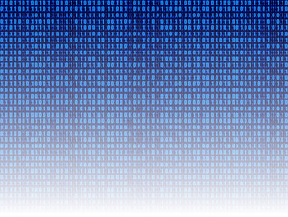 Canvas Print - Vector: Abstract Technology Background, Blue Binary Code Digital Backdrop.