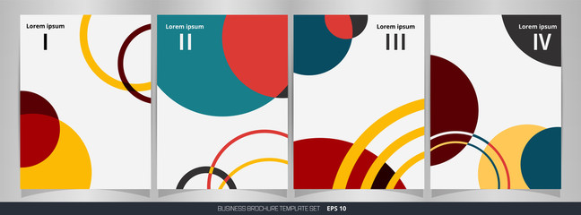 Poster - modern of colorful brochure set wih 4 units.