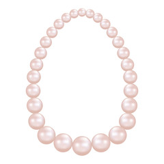 Poster - pearl necklace mockup. realistic illustration of pearl necklace vector mockup for web design isolate