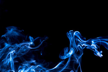 Blue and white smoke