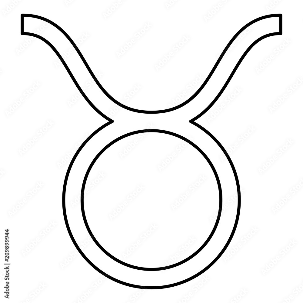 Taurus Icon Simple Taurus symbol icon black color illustration flat style simple image ...