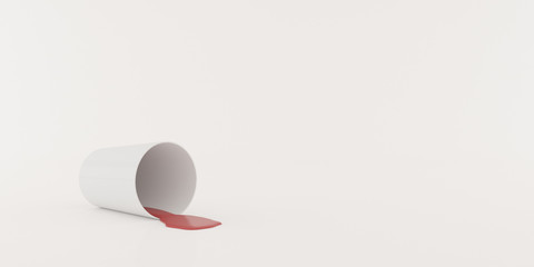 Aufkleber - Mock-up of white cup with liquid on white background,3d rendering
