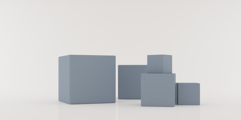 Poster - Abstract pastel colored texture of minimal box on minimalism background. Closeup of geometric shape. 3D rendering
