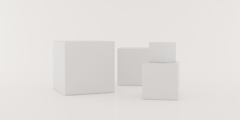 Poster - Abstract pastel colored texture of minimal box on minimalism background. Closeup of geometric shape. 3D rendering