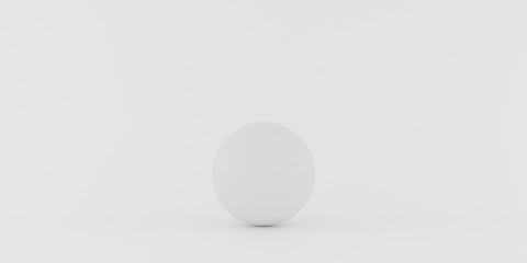 Aufkleber - Abstract of white sphere isolated on white background, 3D rendering