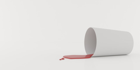Aufkleber - Mock-up of coloured cup with liquid on white background,3d rendering