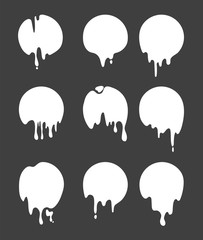 Poster - drops and strokes of black paint isolate