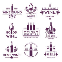 Logotypes Or Badges Of Wine Brands