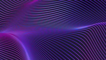 Poster - Abstract 3d rendering of smooth surface with lines. Striped modern background design for poster, cover, branding, banner, placard