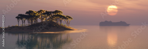 3d illustration of a cruise on the sea