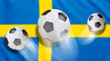 allsvenskan swedish soccer flagg with football