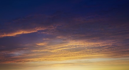 Wall Mural - Fiery orange sunset sky . Sunset with dramatic sky background.