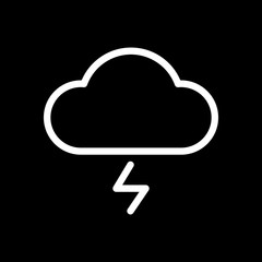 Poster - cloud and lightning. simple outline icon. linear symbol with thi