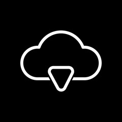 Poster - outline cloud download simple icon. linear symbol with thin outl