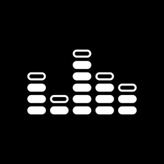 Poster - Digital equalizer. Simple icon. White icon on black background.