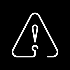 Poster - exclamation mark in warning triangle. linear symbol with thin ou