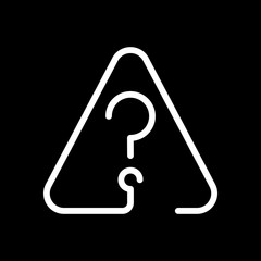 Poster - Question mark in warning triangle. Linear icon with thin outline