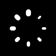 Poster - Simple loading symbol. White icon on black background. Inversion