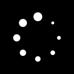 Poster - Simple loading symbol. White icon on black background. Inversion