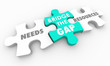 Bridge the Gap Between Needs and Resources Puzzle 3d Render Illustration