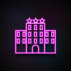 Poster - three star hotel icon. Element of Minimalistic  icons for mobile concept and web apps. Neon three star hotel icon can be used for web and mobile