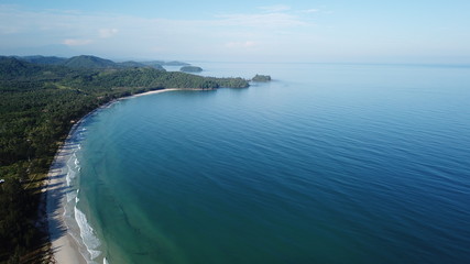 Aerial photo tropical beach and ocean  