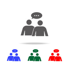 Poster - dialogue of people icon. Elements of conversation in multi colored icons. Premium quality graphic design icon. Simple icon for websites and web design