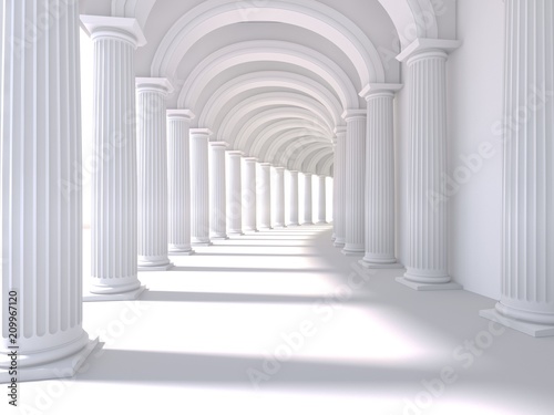 Fototapeta tunel  wnetrze-dlugiego-korytarza-renderowanie-3d-ilustracja