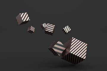 Poster - Abstract 3d rendering of geometric shapes. Minimalistic composition. Modern background design for poster, cover, branding, banner, placard.