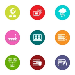 Poster - Interactive icons set. Flat set of 9 interactive vector icons for web isolated on white background