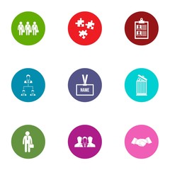 Poster - Squad icons set. Flat set of 9 squad vector icons for web isolated on white background