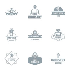 Poster - Robo industry logo set. Simple set of 9 robo industry vector logo for web isolated on white background