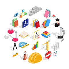 Poster - Board icons set. Isometric set of 25 board vector icons for web isolated on white background