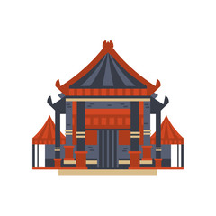 Poster - Traditional Asian pagoda building vector Illustration on a white background