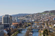 Switzerland: Panoramic view to the westend of Zürich-City and the Limmat-River from Mariott Hotel
