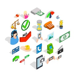 Poster - Operator icons set. Isometric set of 25 operator vector icons for web isolated on white background